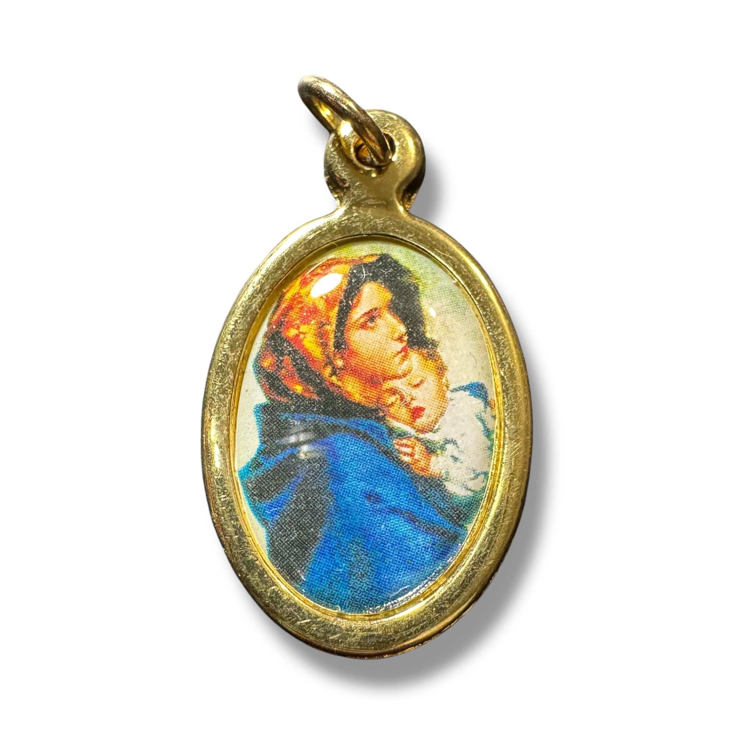 Catholically Medal Madonna of the Streets Oval Medal – Gold-Tone Catholic Pendant