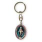 Catholically Keyring Miraculous Medal Keychain - Religious Key ring with Turquoise Glitter - Blessed By Pope