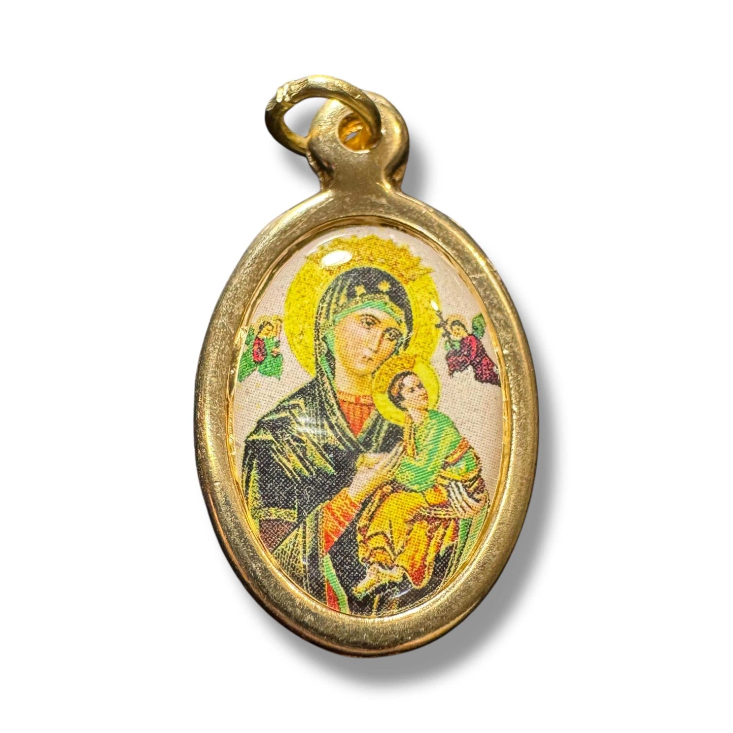 Catholically Medal Our Lady of Perpetual Help Oval Medal – Gold-Tone Catholic Pendant