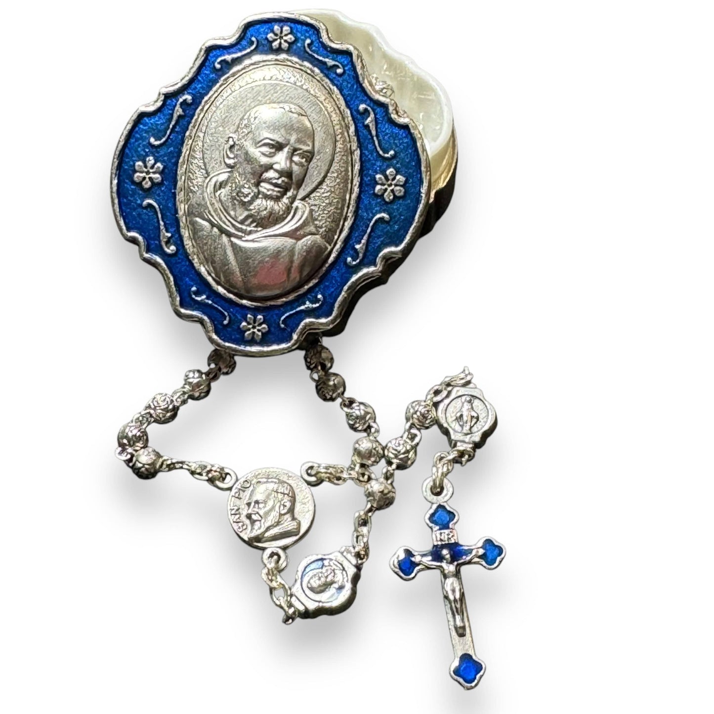 Catholically Rosaries Padre Pio - St, Father Pio Tiny  Rosary w/ Case Blessed By Pope On Request