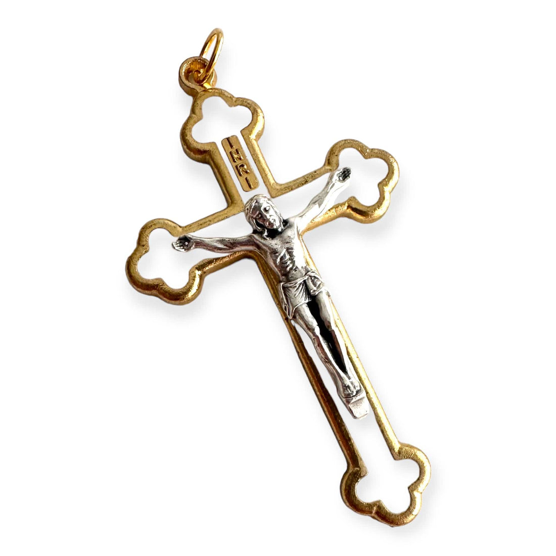 Parts - Cross Crucifix - Red Enamel Over Brass - Catholic Cross ...