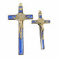 Catholically St Benedict Cross Pearl Blue 4.5" Saint St. Benedict Wall Crucifix - Exorcism Cross - Blessed By Pope