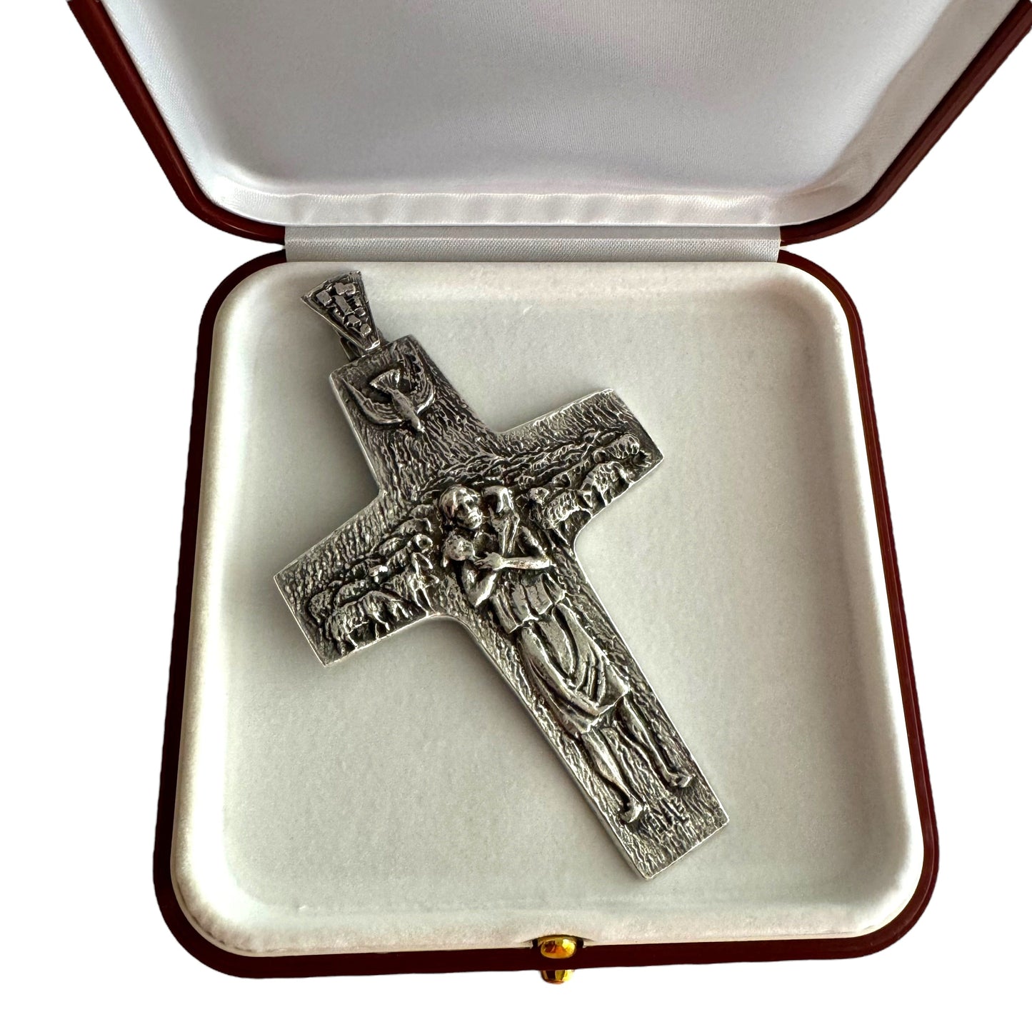 Catholically Cross Pope Francis Original Pectoral Cross - Good Pastor Crucifix - Silver 925