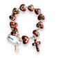 Catholically Bracelet Red Bracelet Cloisonne Rosary  - Blessed By Pope W/ COA