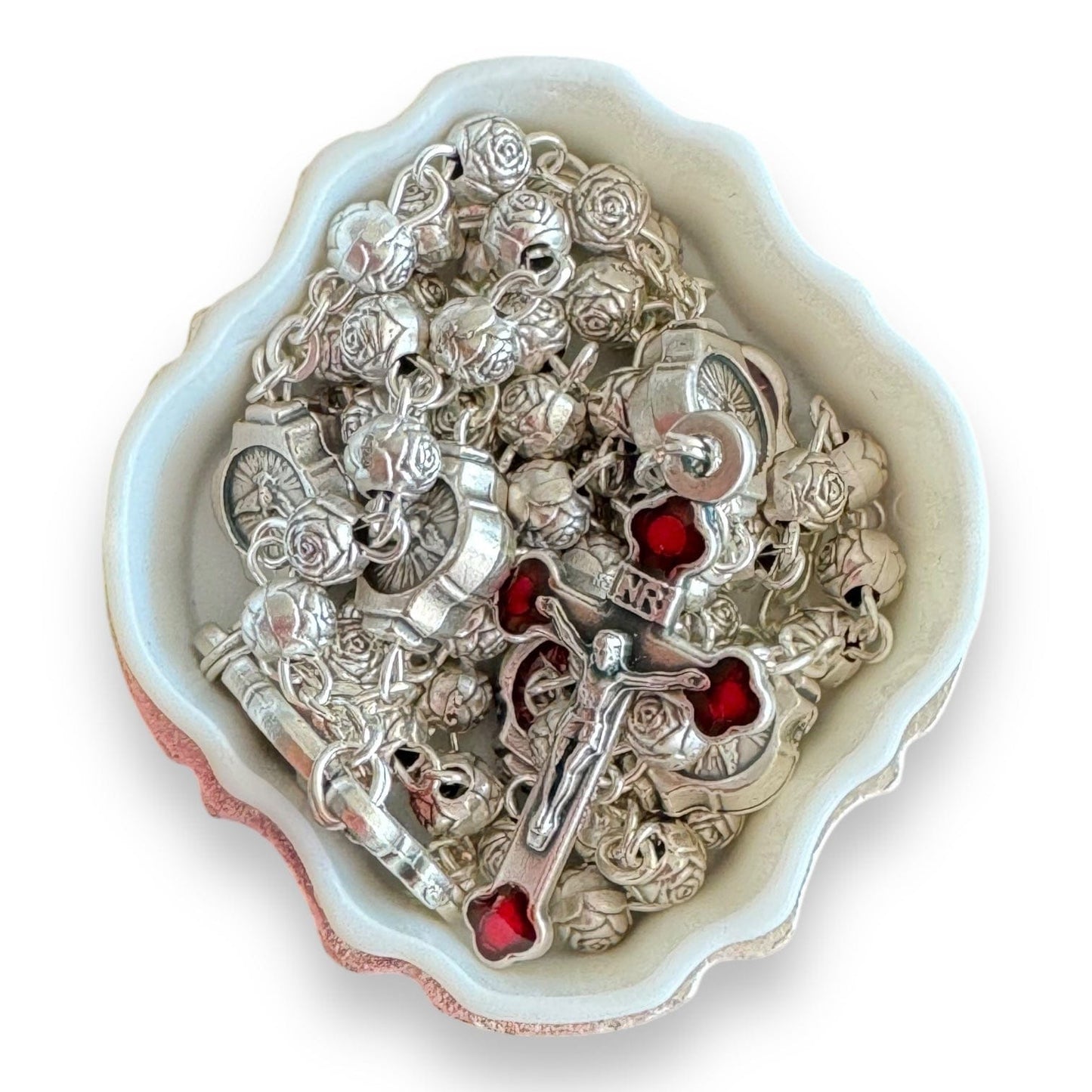 Catholically Rosaries Red Holy Spirit Tiny Rosary with Dove Box – Blessed in Rome