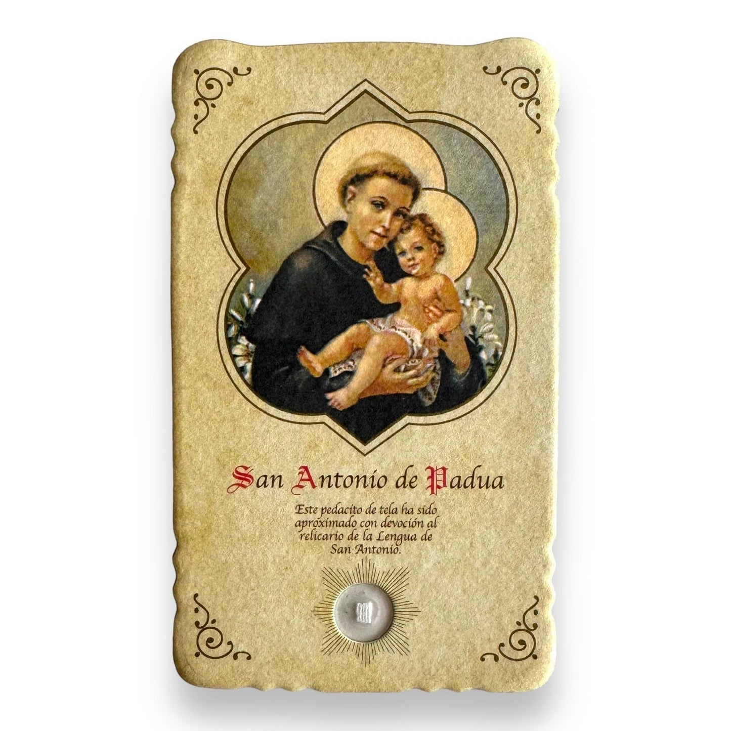 Catholically Holy Card Relic Card of St. Anthony of Padua - Touched to Tongue Relic