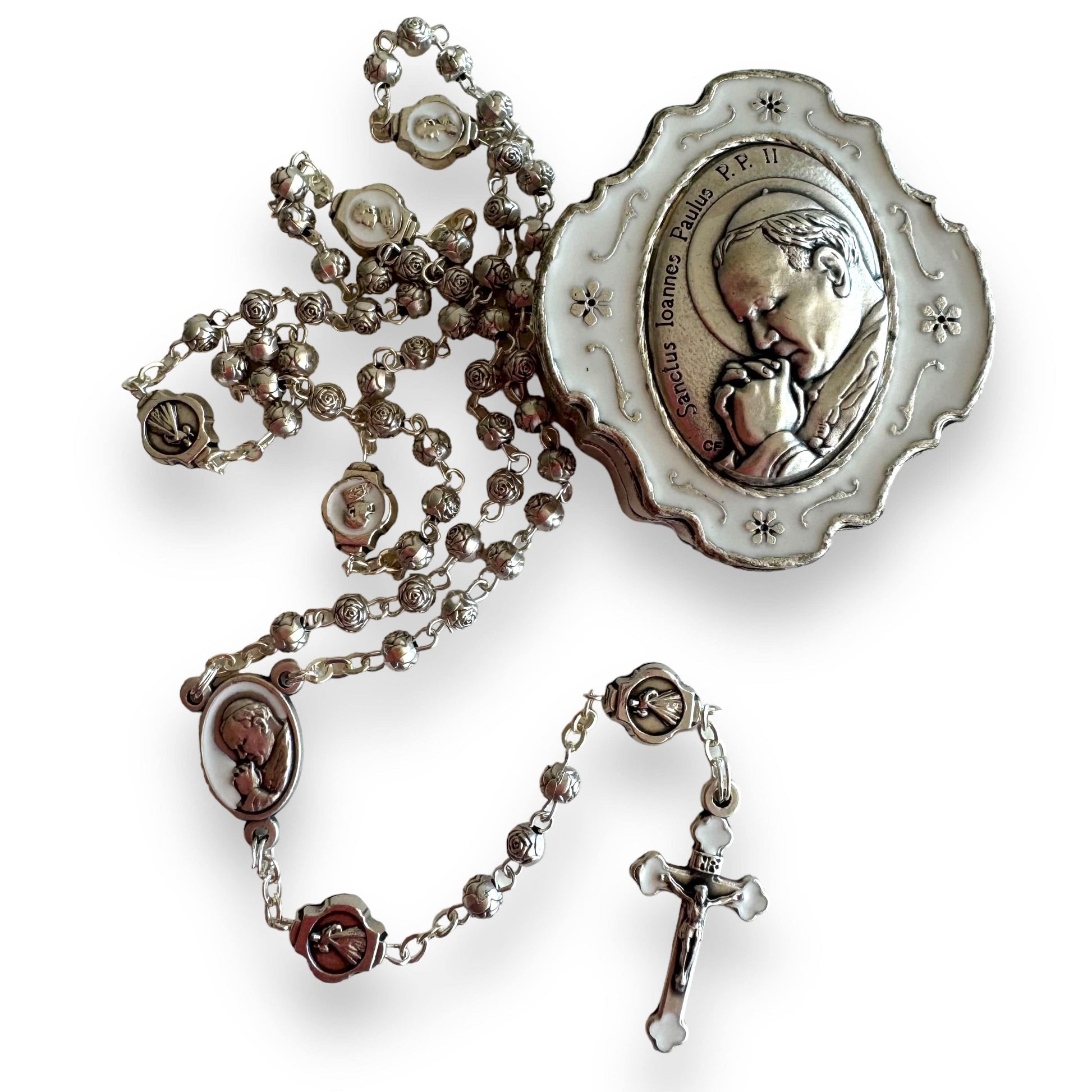 Catholically Rosaries Rosary Saint JpII -St.John Paul Ii Pope Filigree Rosary w/ case