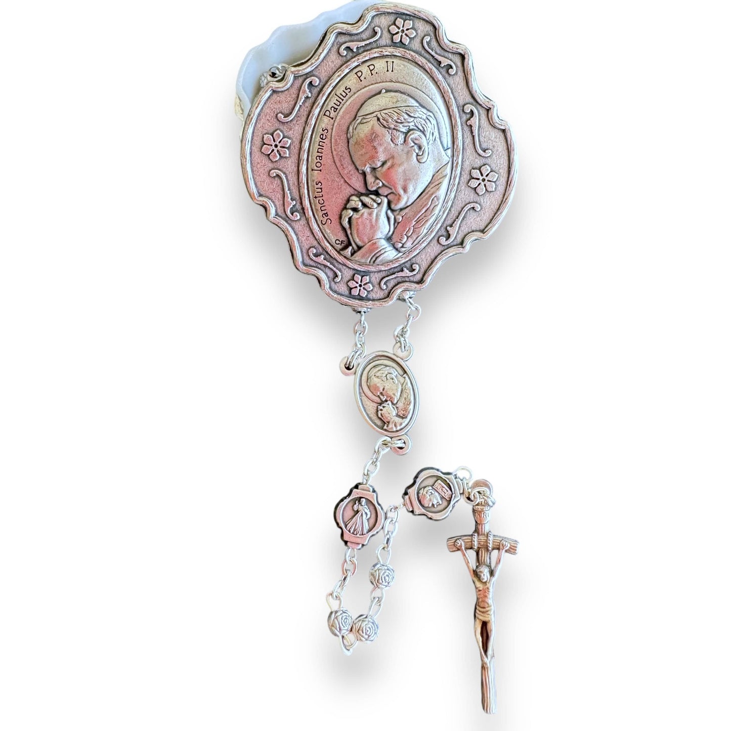 Catholically Rosaries Rosary Saint JpII -St.John Paul Ii Pope Filigree Rosary w/ case