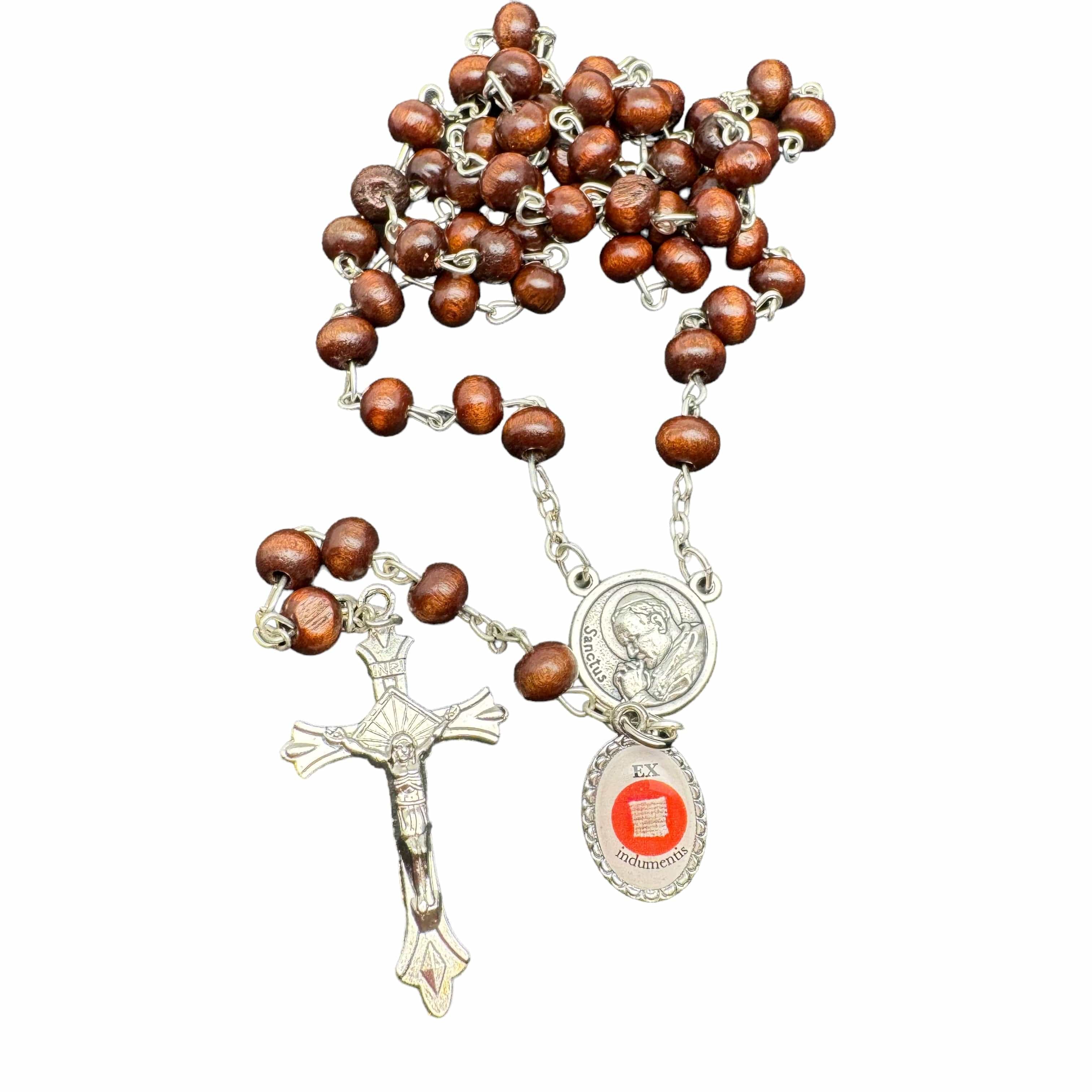 Saint JOHN PAUL II - rosary pearl crystal Catholic handmade article elaboration finish enamelled by store hand.