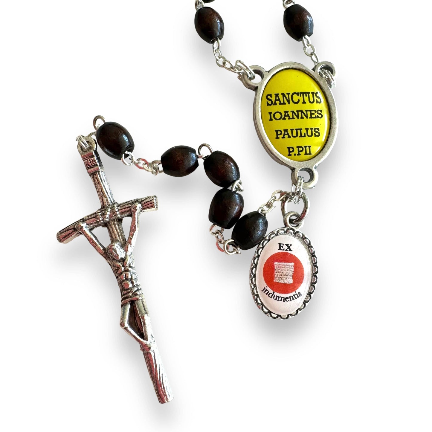 Catholically Rosaries Dark Saint JPII -St.John Paul II Pope- Canonization Rosary + Medal w/ Free Relic