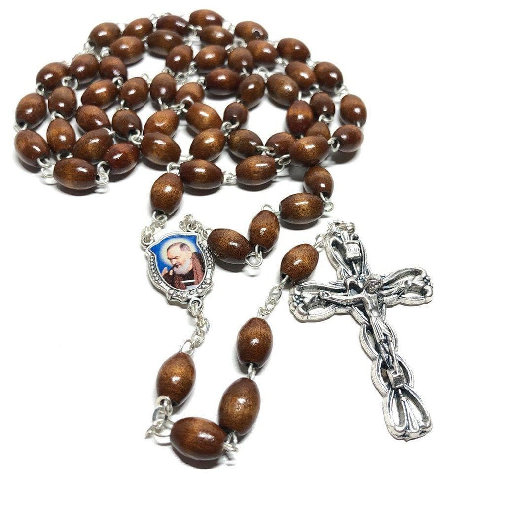 Catholically Rosaries Saint Padre Pio Rosary Blessed By Pope w/ 2nd Class Relic - St. Father Pio