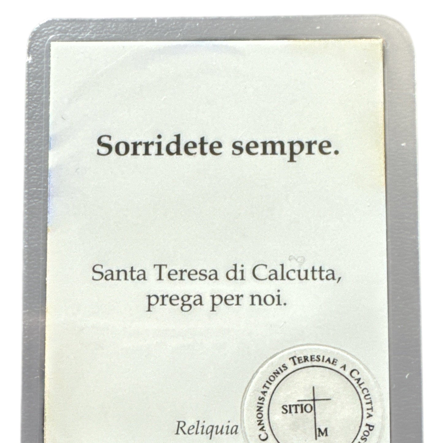 Catholically Holy Card Saint St. Mother Teresa Of Calcutta 2nd Class Relic - Holy Card Madre Teresa