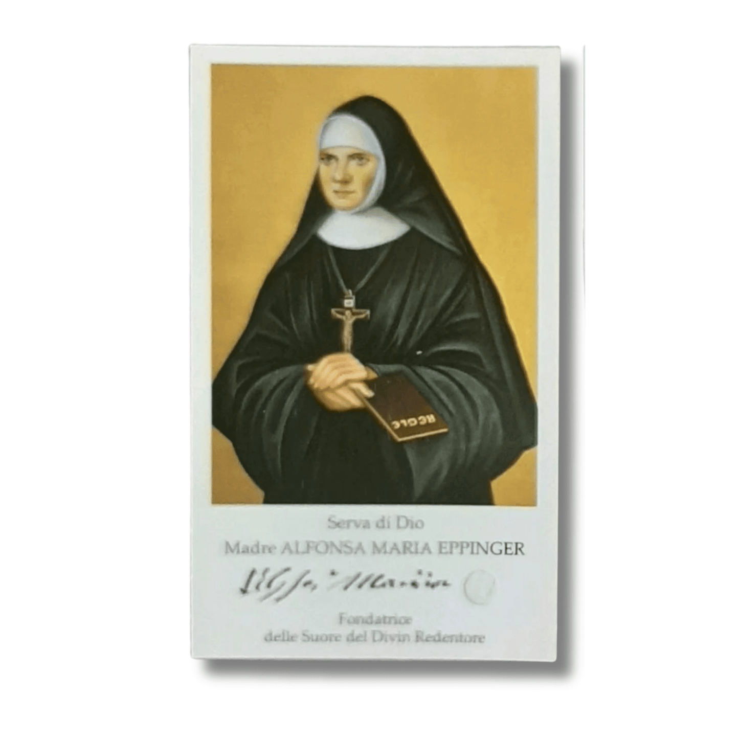 Catholically Holy Card Servant of God Mother Alfonsa Maria Eppinger Prayer Card with Relic