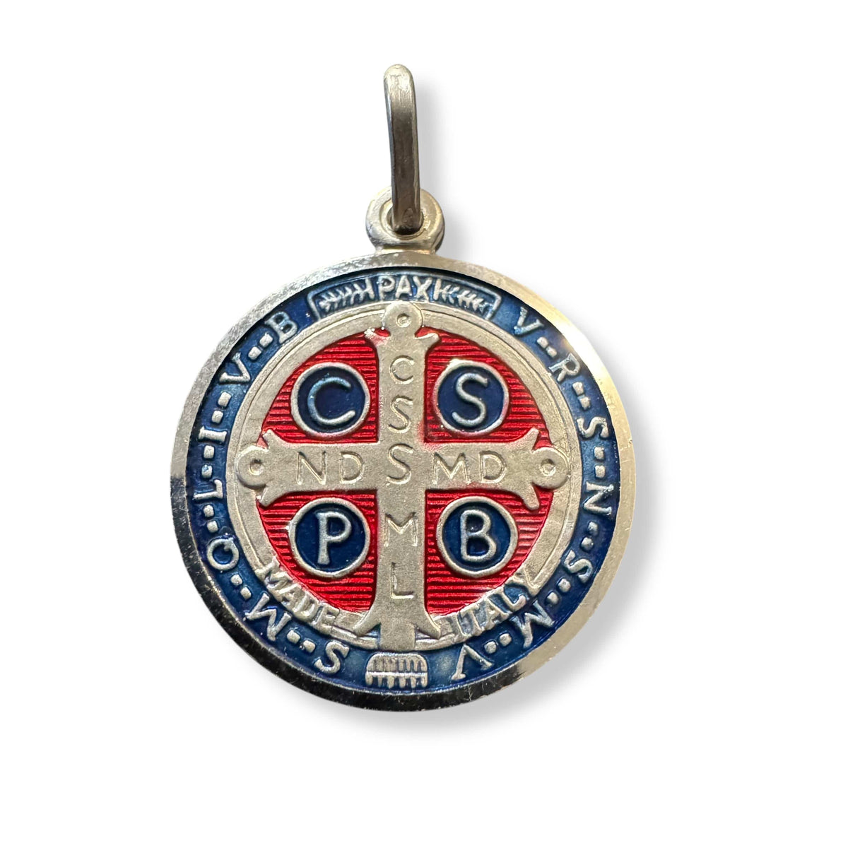 St. Benedict 925 Silver Medal Pendant Catholic Exorcism Blessed ...