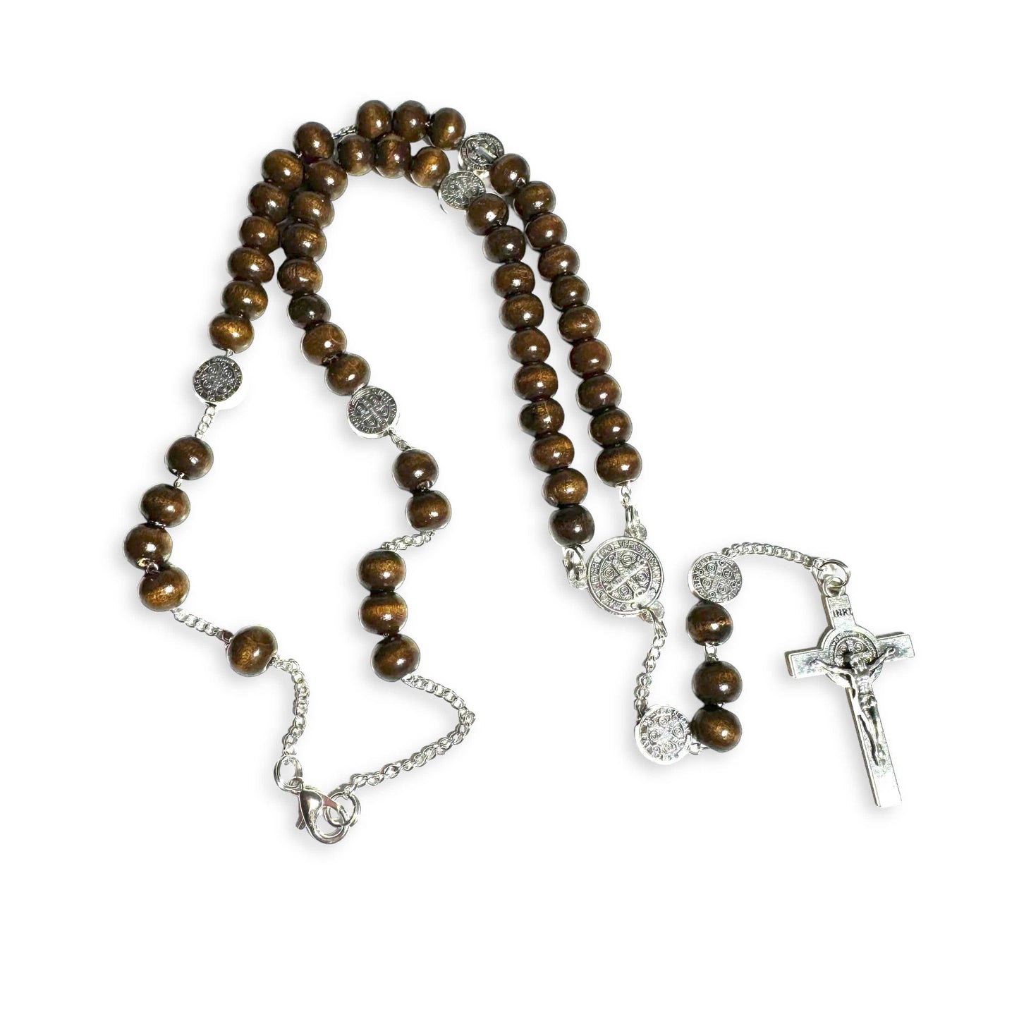 Catholically Rosaries St. Benedict Benito Wood Rosary  Catholic Exorcism  Blessed By Pope Francis