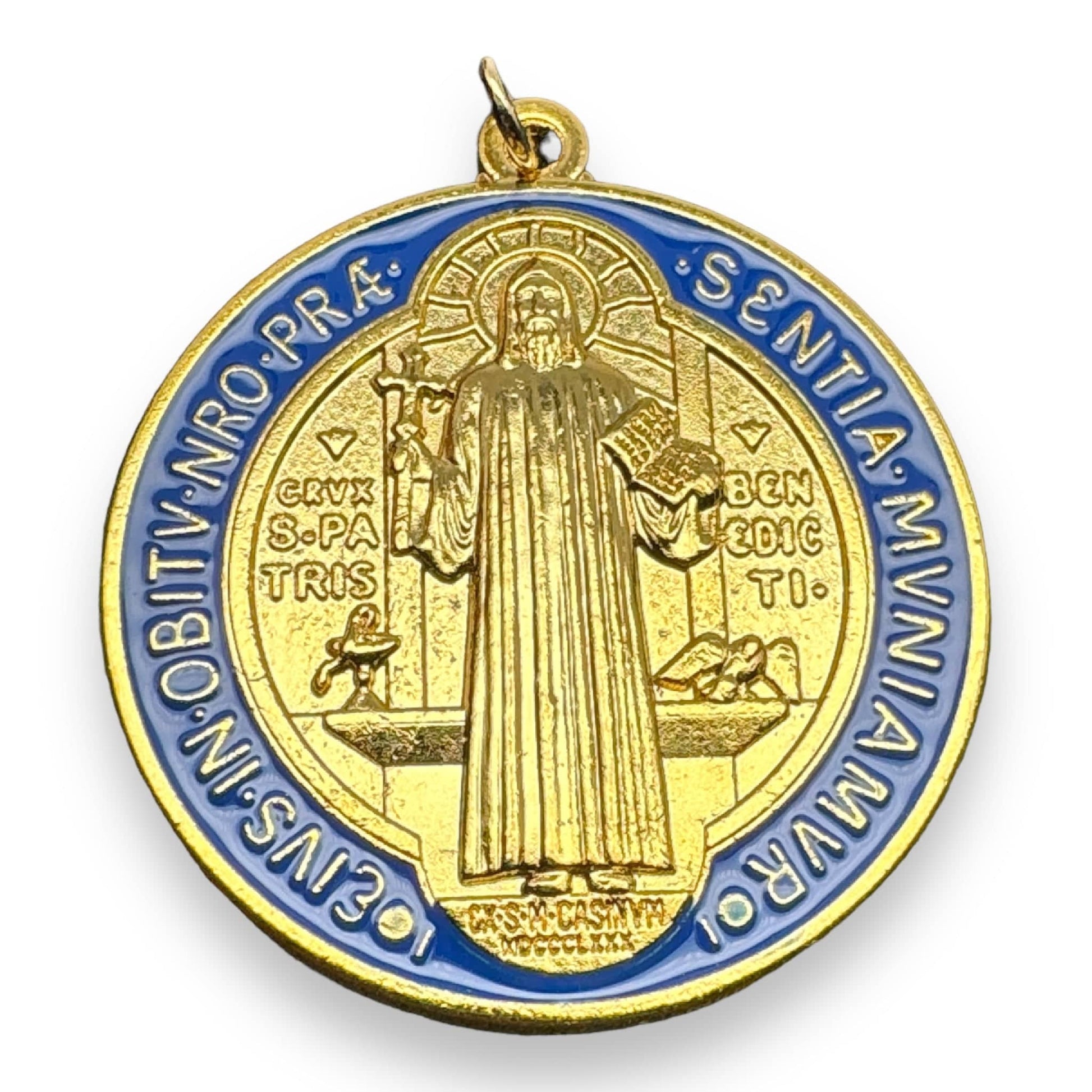 Catholically St Benedict Medal St Benedict Enamel 1" 1/2 Brass Medal - Catholic - Protection- Blessed By Pope