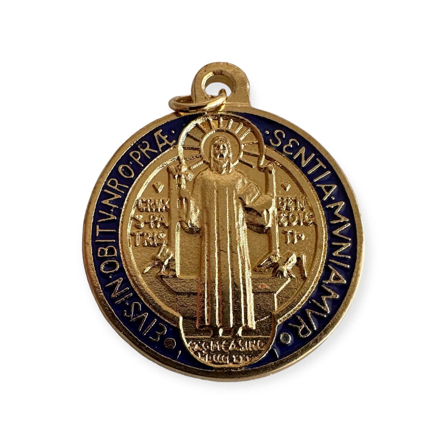 Catholically St Benedict Medal St Benedict Enamel 1" 1/4 Brass Medal - Catholic - Protection- Blessed By Pope
