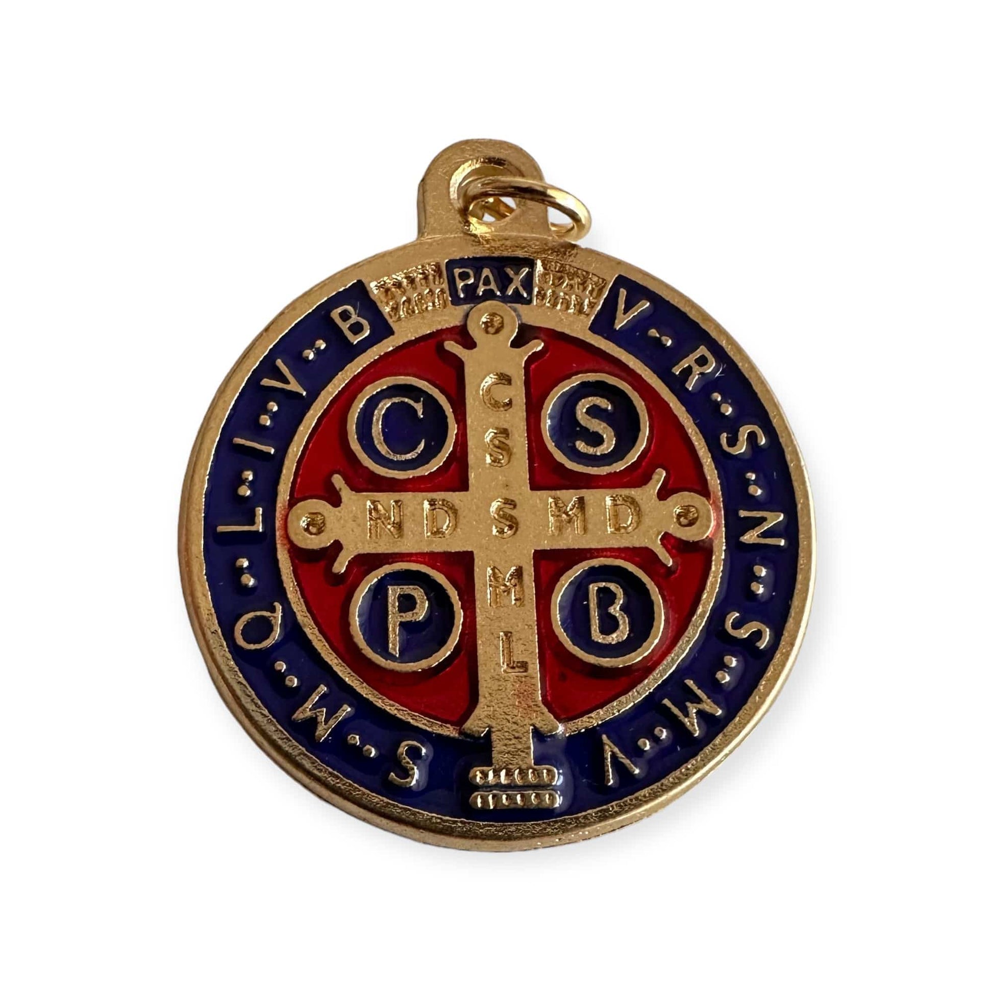 Catholically St Benedict Medal St Benedict Enamel 1" 1/4 Brass Medal - Catholic - Protection- Blessed By Pope