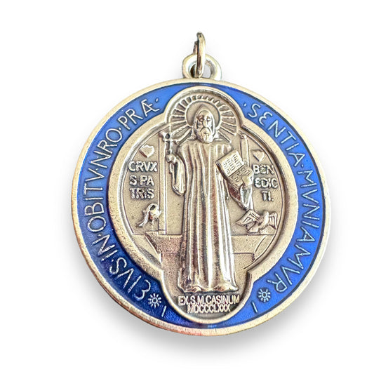 Catholically St Benedict Medal St. Benedict Enamel 1" 1/4 Medal Catholic Exorcism - Blessed By Pope