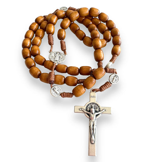 Catholically Rosaries St. Benedict Wooden Rosary: A Handcrafted Piece of Faith and Protection