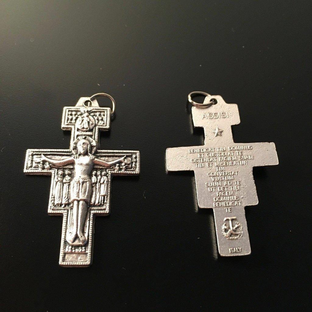 Catholically Crucifix St. Damian Cross  Blessed By Pope Francis- Crucifix - Pendant - Parts