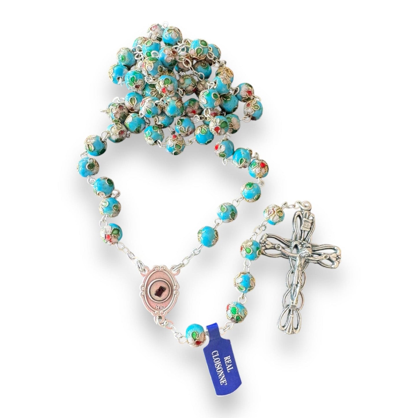 Catholically Rosaries St Father Pio Blessed Rosary with encased Relic of Padre Pio