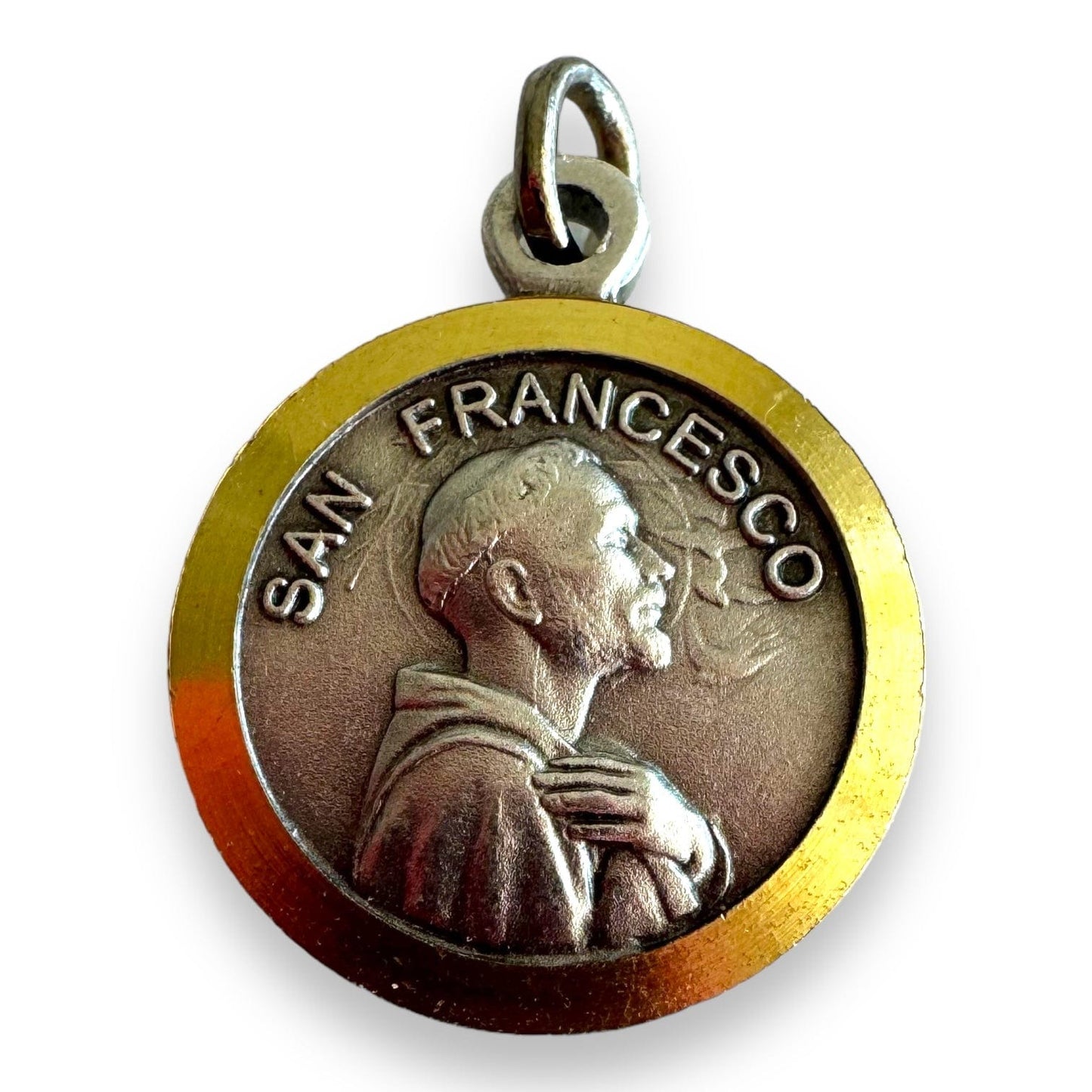 Catholically Patron Saint Medal St. Francis Assisi Relic Medal Franciscan Pendant Charm Medalla Medallion