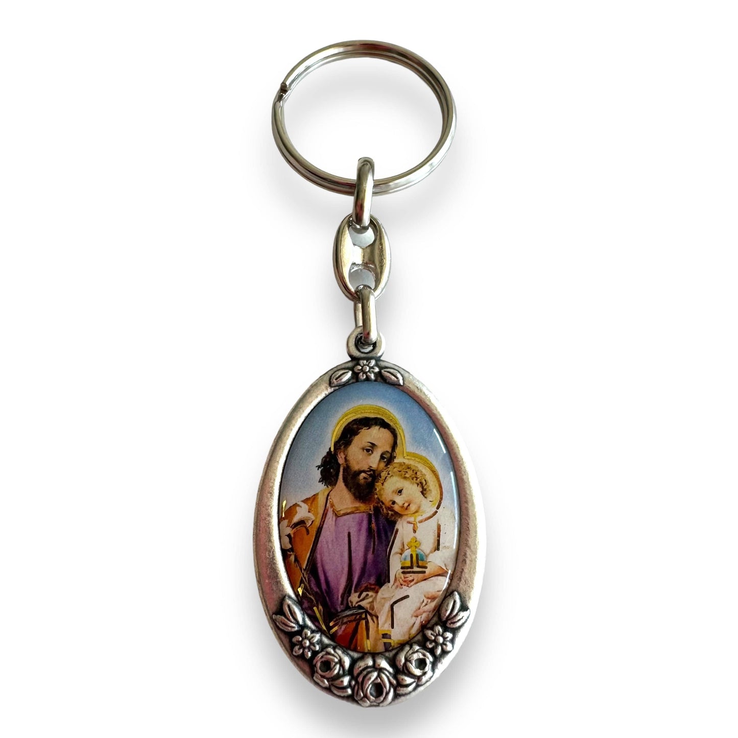 Catholically Keyring St. Joseph  Catholic Key Ring  Keychain  Keyring Blessed By Pope