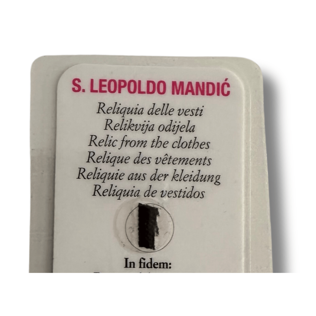 Catholically Holy Card St. Leopold Mandic Holy Card W/ Relic  Leopoldo Of Castelnuovo  Bogdan Ivan