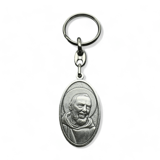 Catholically Keyring St. Padre Pio  Catholic Key Ring  Keychain - Blessed By Pope