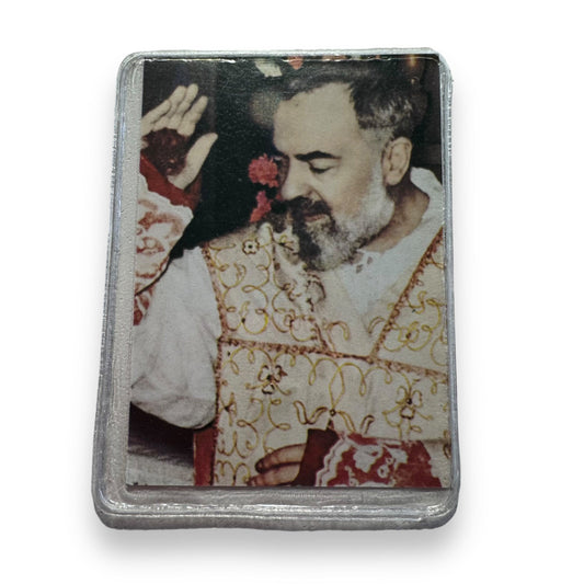 Catholically Holy Card St.Padre Pio Holy Card W/ 2nd Class Relic  Saint Father Pio Ex-Indumentis