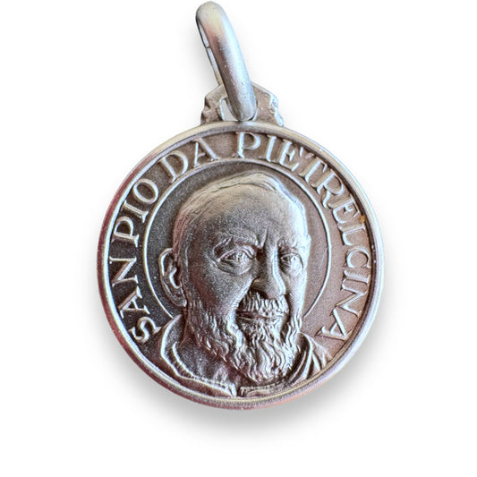 Catholically Medal St. Padre Pio Medal - St.Pio of Pietrelecina 925 Sterling Silver Pendant