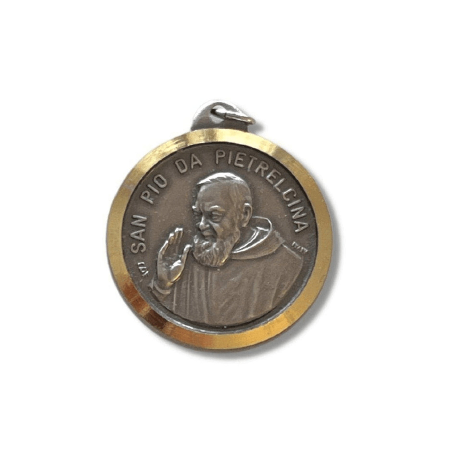 Catholically Patron Saint Medal St Padre Pio of Pietrelcina Pendant | Ex-indumentis Relic Medal | Saint Pio Protection Charm