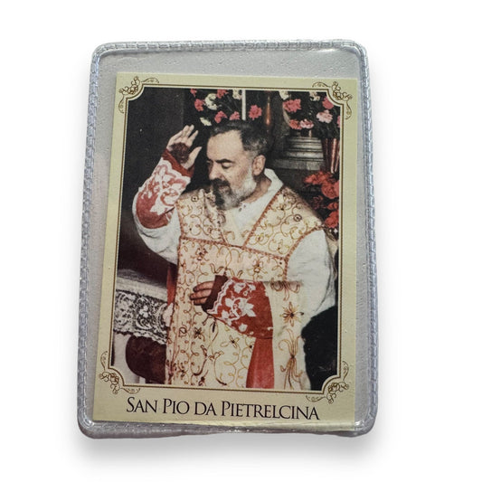 Catholically Holy Card St. Padre Pio Vintage Holy Card - Laminated 2nd Class Relic of St. Father Pio