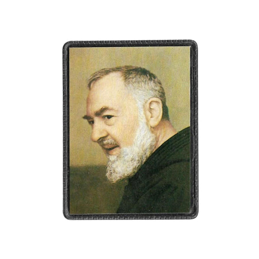 Catholically Holy Card St. Padre Pio Vintage Laminated Holy Card With 2Nd Class Relic Ex-Indumentis