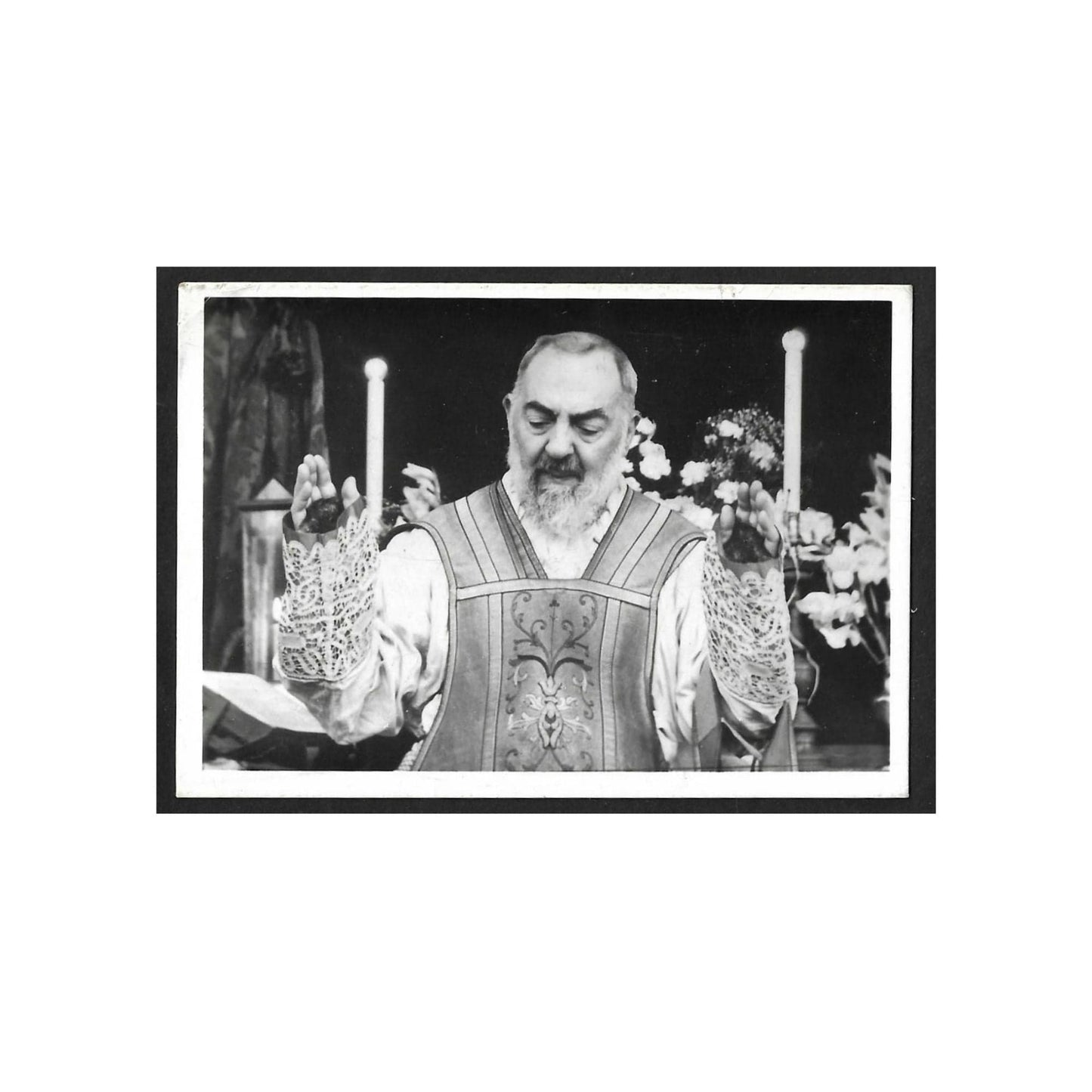 Catholically Holy Card St. Padre Pio - Vintage Photo - Saint Father Pio Picture