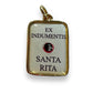 Catholically Patron Saint Medal St. Rita Relic Pendant – Rare Gold-Framed Catholic Devotional