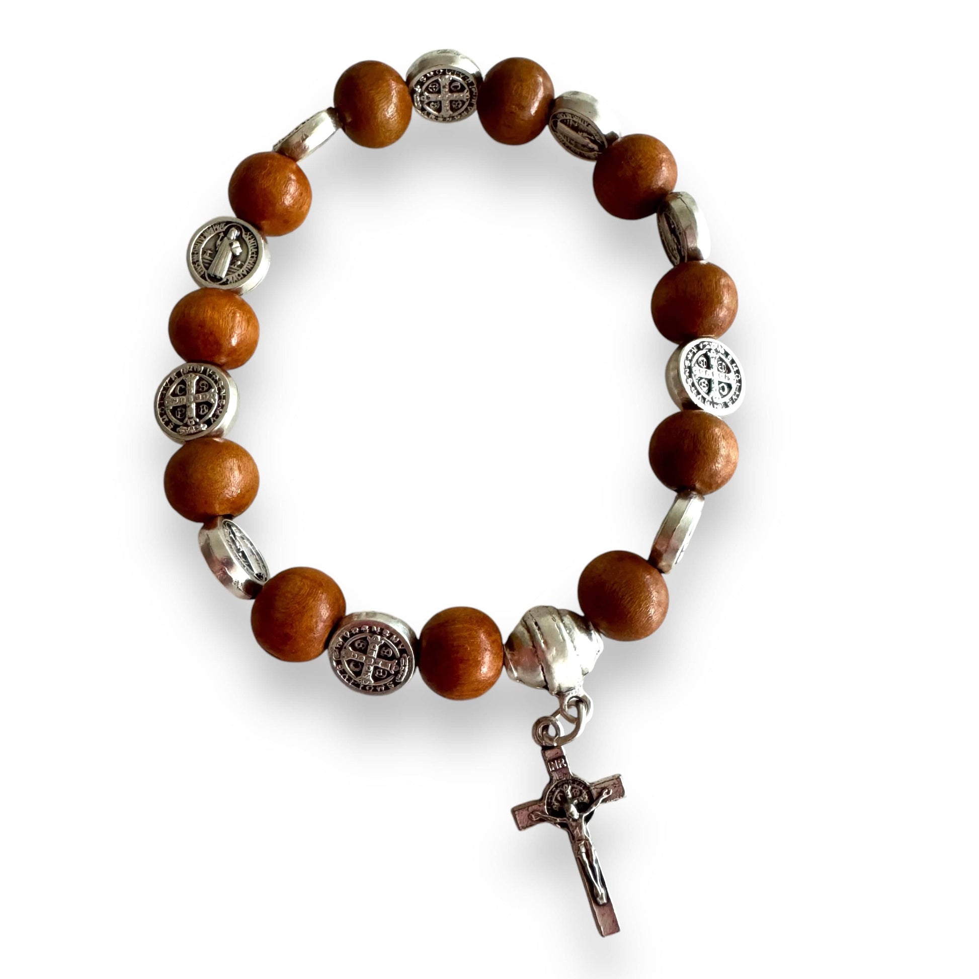 Catholically Bracelet Stretch - Wooden Bracelet Miraculous Medal - Blessed By Pope