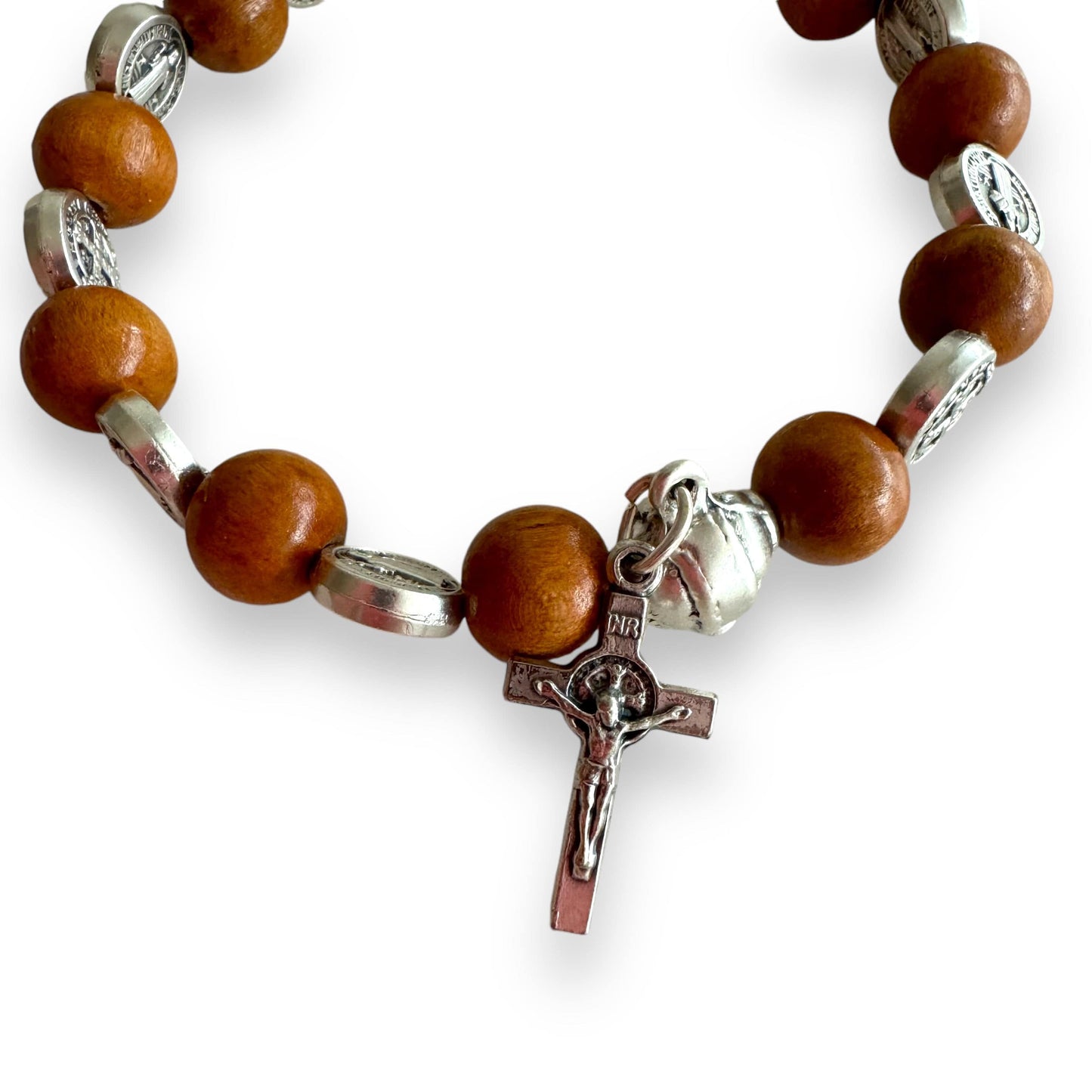 Catholically Bracelet Stretch - Wooden Bracelet Miraculous Medal - Blessed By Pope