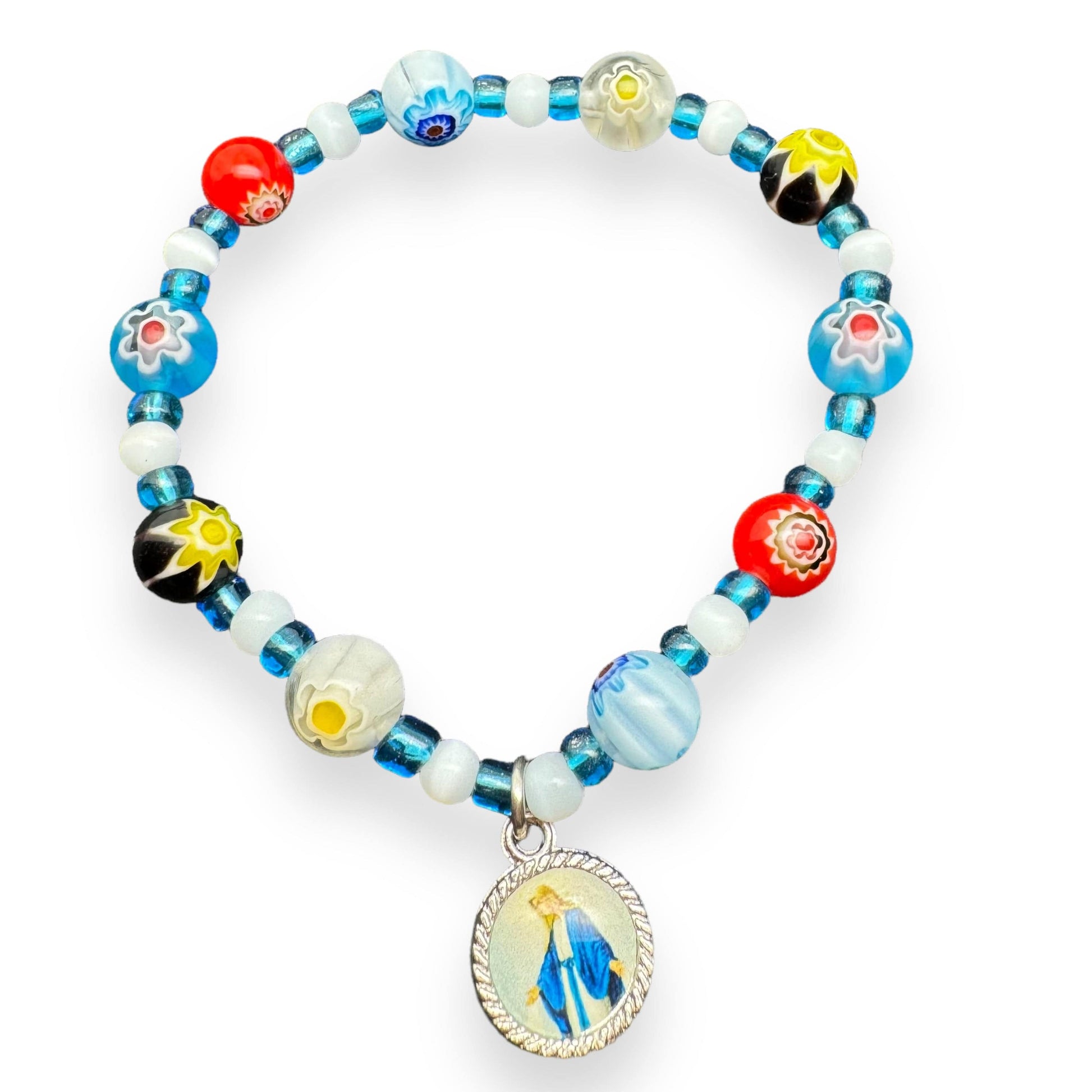Catholically Bracelet Ten beads Murrina rosary-bracelet - With multi color beads