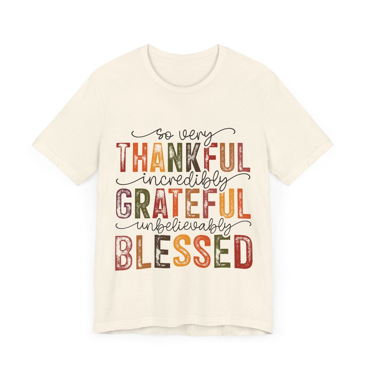 Printify T-Shirt Thankful Grateful Blessed Unisex Jersey Tee