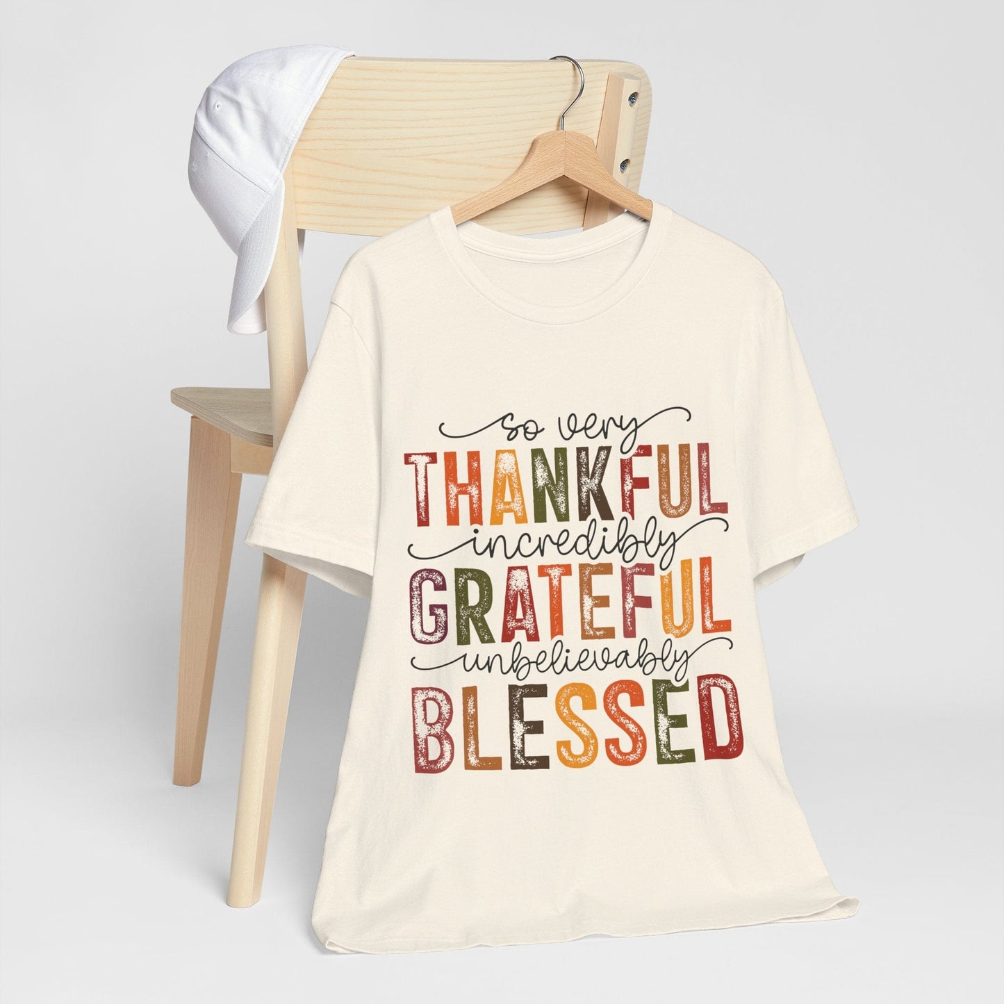 Printify T-Shirt Thankful Grateful Blessed Unisex Jersey Tee