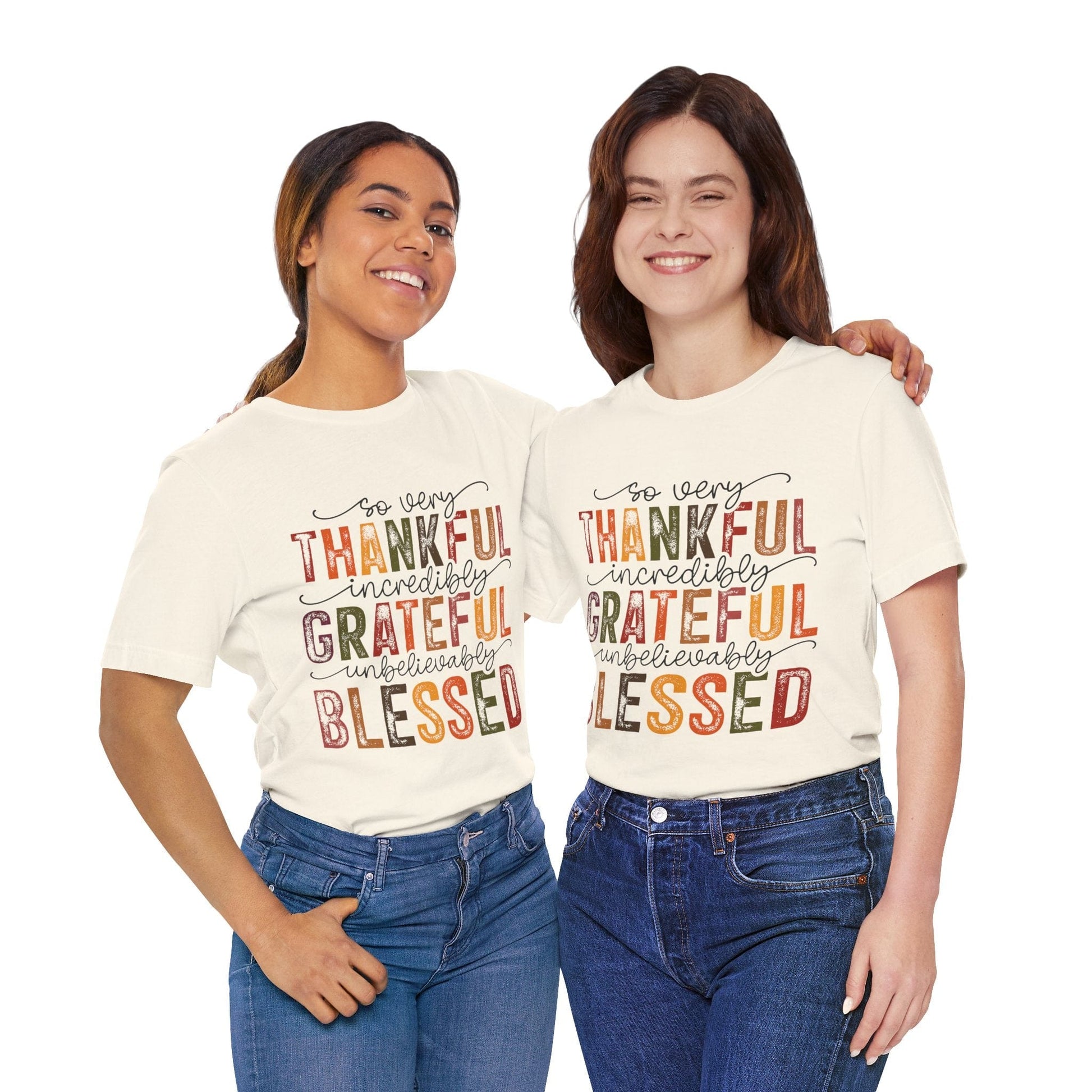 Printify T-Shirt Thankful Grateful Blessed Unisex Jersey Tee