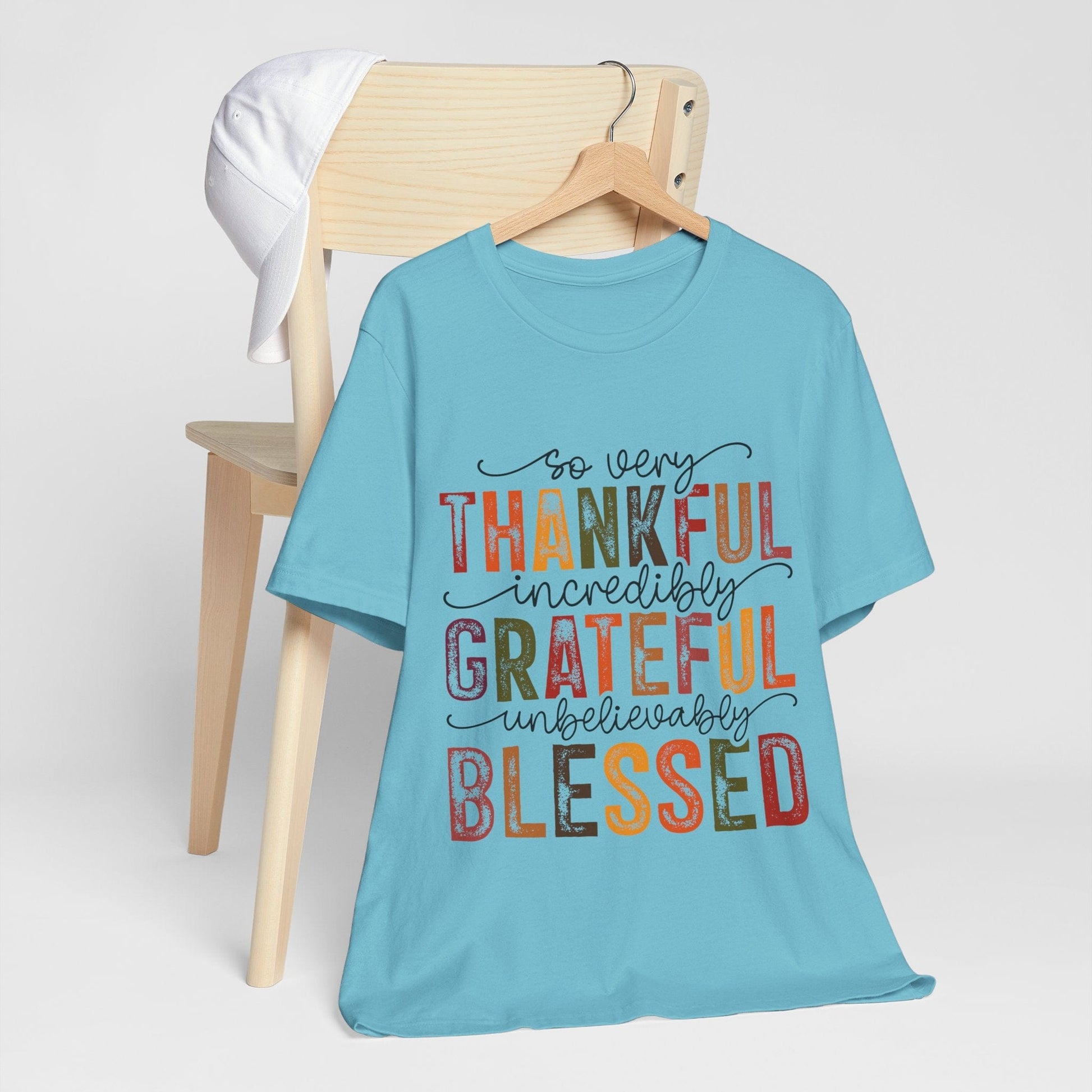 Printify T-Shirt Thankful Grateful Blessed Unisex Jersey Tee