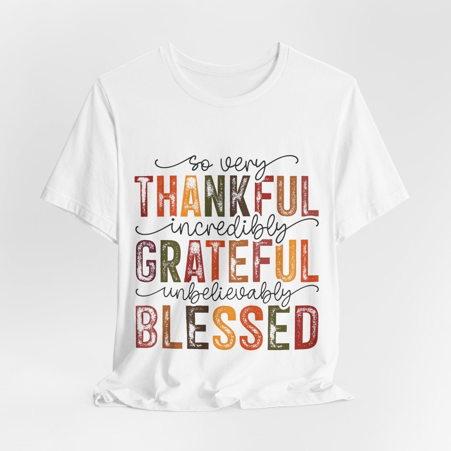 Printify T-Shirt Thankful Grateful Blessed Unisex Jersey Tee