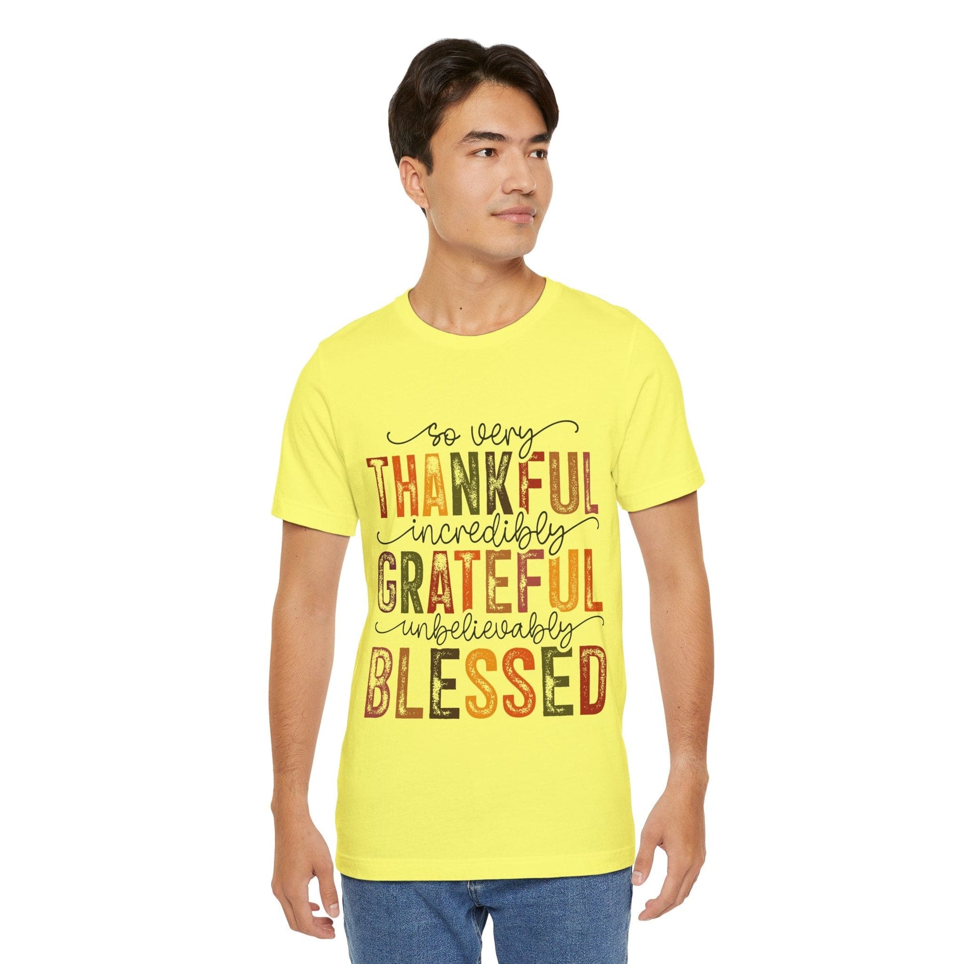 Printify T-Shirt Thankful Grateful Blessed Unisex Jersey Tee