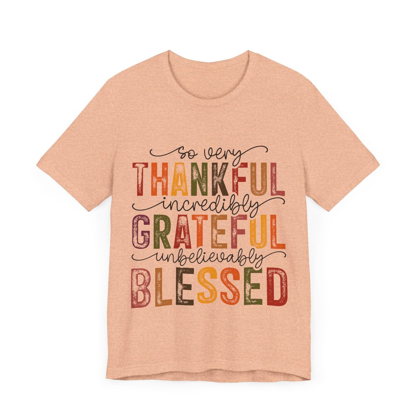 Printify T-Shirt Thankful Grateful Blessed Unisex Jersey Tee