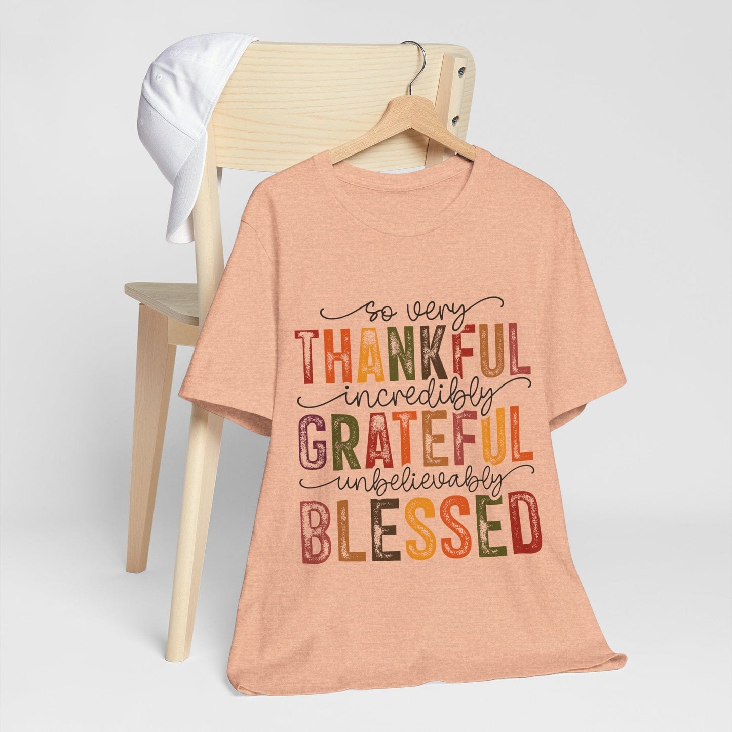 Printify T-Shirt Thankful Grateful Blessed Unisex Jersey Tee