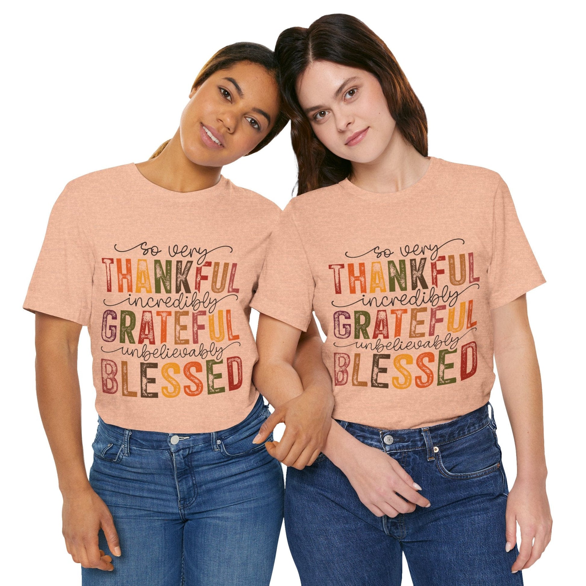 Printify T-Shirt Thankful Grateful Blessed Unisex Jersey Tee