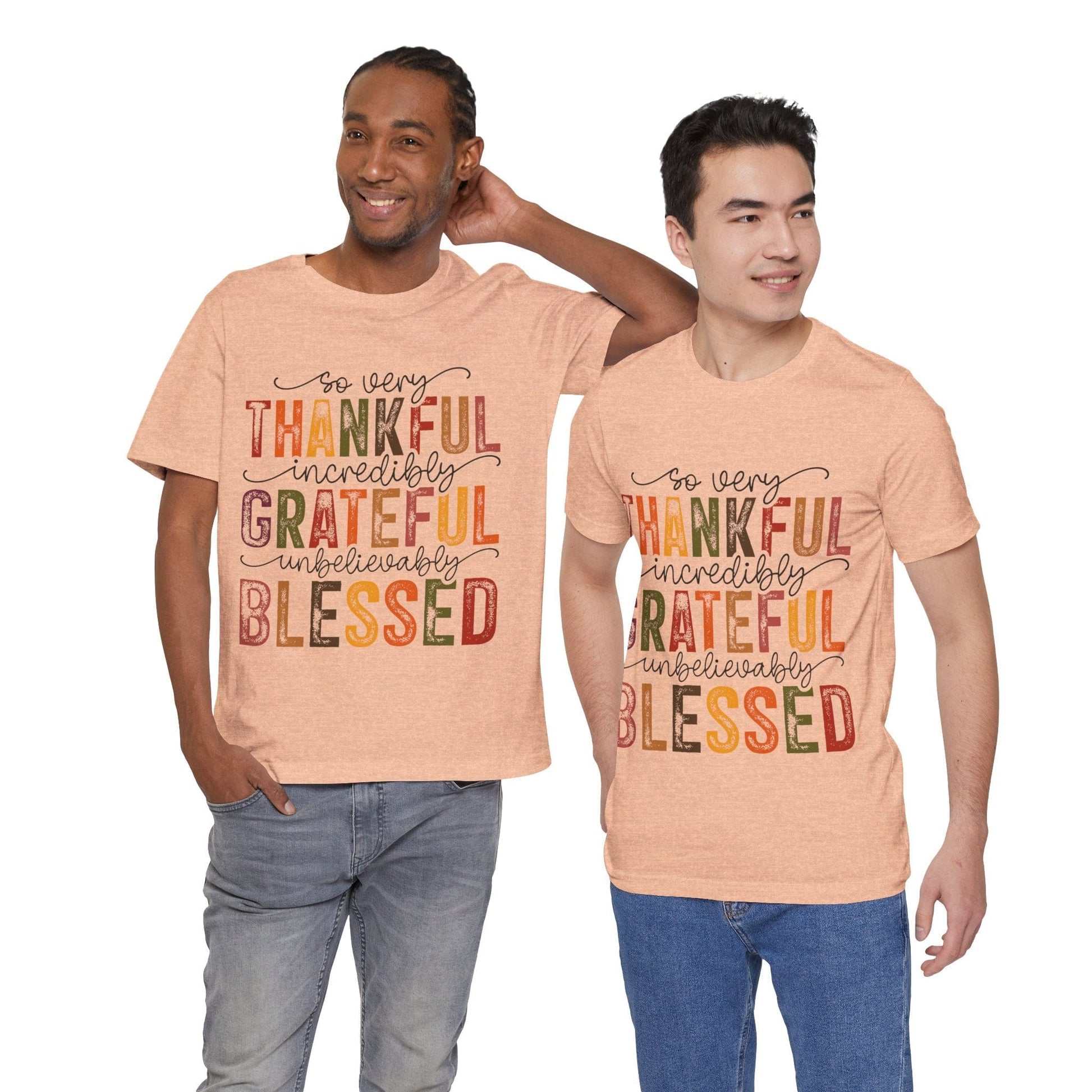 Printify T-Shirt Thankful Grateful Blessed Unisex Jersey Tee